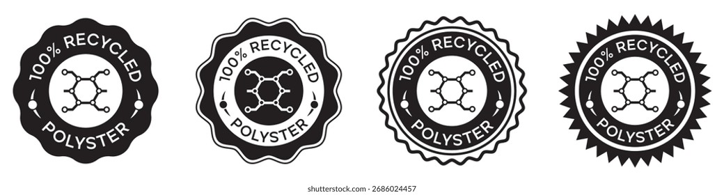 Diseño de sello ecológico de insignia de poliéster 100% reciclado
