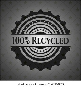 100% Recycled realistic black emblem