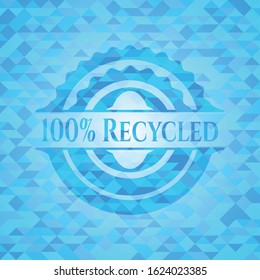100% Recycled realistic light blue mosaic emblem