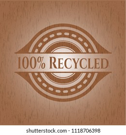 100% Recycled retro wooden emblem