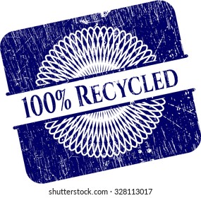 100% Sello de textura grunge de caucho reciclado