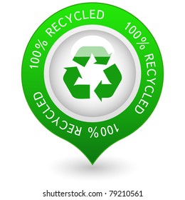 100% RECICLADO. Ilustración vectorial.