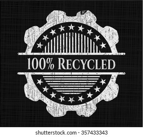 100% Recycled written with chalkboard texture