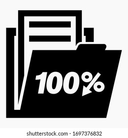 100% reduction in the value of securities. Drop in stock prices. The fall of corporate bonds. Decrease in income. Discount on insurance. Vector icon.