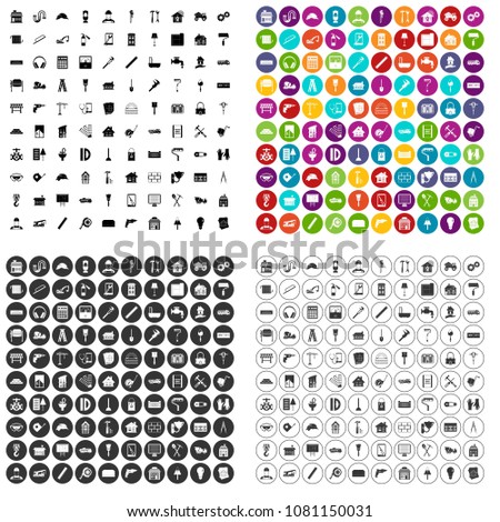 100 refurbishment icons set vector in 4 variant for any web design isolated on white