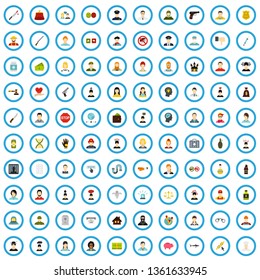 100 relationship problems icons set in flat style for any design vector illustration