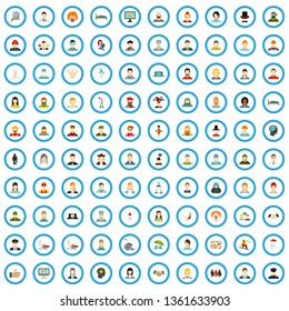 100 relatives icons set in flat style for any design vector illustration