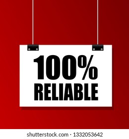 100% reliable sign