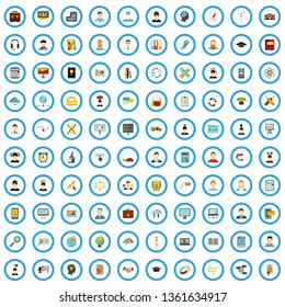 100 remote training icons set in flat style for any design vector illustration