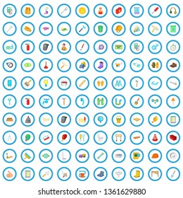 100 renovation icons set in cartoon style for any design vector illustration