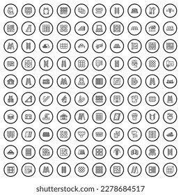 100 renovation icons set. Outline illustration of 100 renovation icons vector set isolated on white background