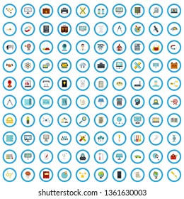 100 research icons set in flat style for any design vector illustration