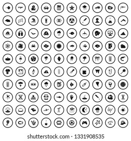 100 research icons set in simple style for any design vector illustration