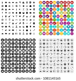 100 restaurant icons set vector in 4 variant for any web design isolated on white