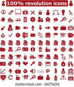 100 revolution icons - vector web set