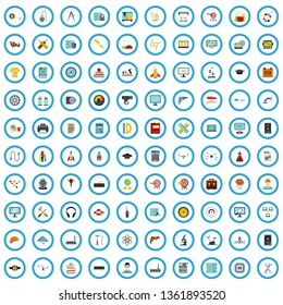 100 robotics engineering icons set in flat style for any design vector illustration