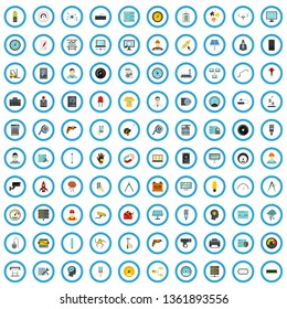 100 robotics icons set in flat style for any design vector illustration