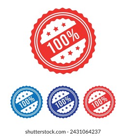 100%, Vector de diseño de sello de goma, ilustración