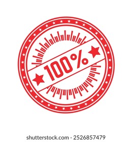 100% Rubber stamp design Vector 