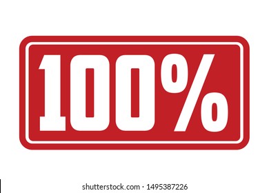 100% Rubber Stamp. 100% Stamp Seal – Vector