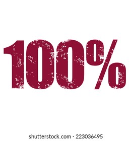 100% rubber stamp, vector illustration
