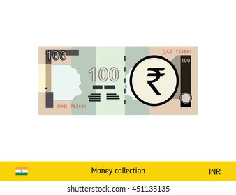 100 rupee banknote illustration. svg