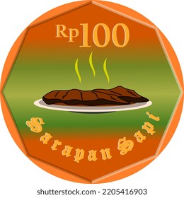 100 rupias coins is one of currency of indonesia, 100 rupiah coins vector used for icon, symbol, or illustration. coins indonesia. indonesian money coins vector. indonesian currency.