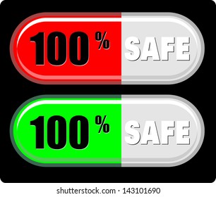 100% Safe, icon vector