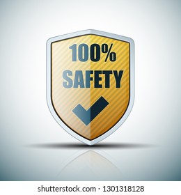 100 Safety Shield Illustration Stock Vector (Royalty Free) 1301318128 ...