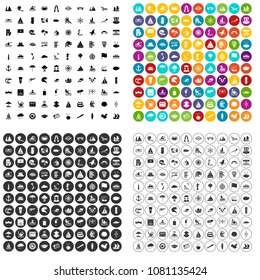 100 sailing vessel icons set vector in 4 variant for any web design isolated on white