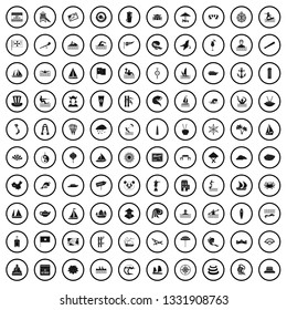 100 sailing vessel icons set in simple style for any design vector illustration