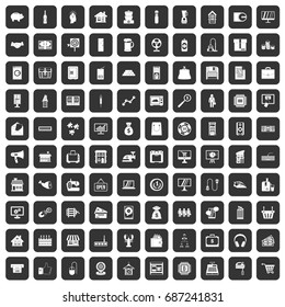100 sales icons set in black color isolated vector illustration