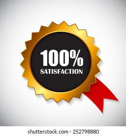 100 % Satisfaction Golden Label Vector Illustration
