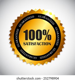 100 % Satisfaction Golden Label Vector Illustration