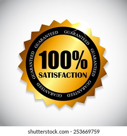 100 % Satisfaction Golden Label Vector Illustration