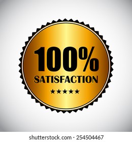 100 % Satisfaction Golden Label Vector Illustration
