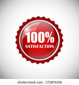 100 % Satisfaction Golden Label Vector Illustration EPS10