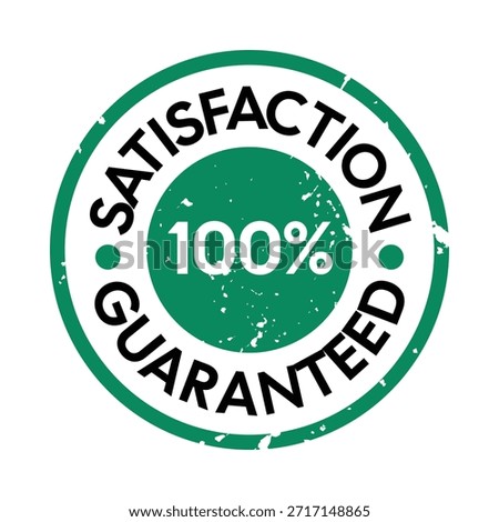 100% Satisfaction Guarantee Badge with Distressed Texture – High Quality Vectorial Stock Image