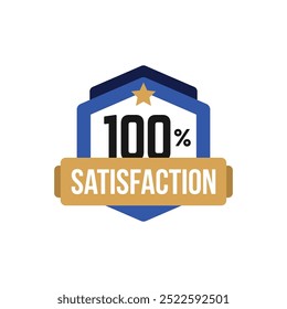 100% Satisfaction Guarantee Badge Vector Design Template Illustration Collection