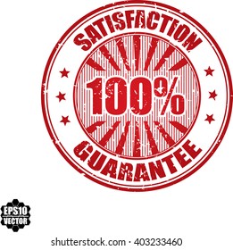 100% Satisfaction Guarantee grunge stamp.Vector