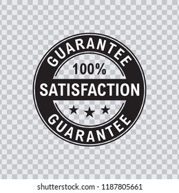 100 % satisfaction Guarantee Icon in black Color and transparent background