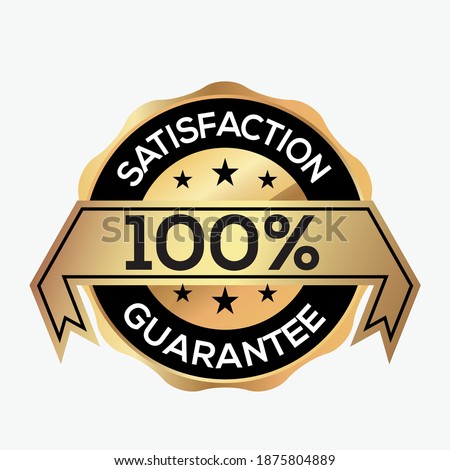 100% SATISFACTION GUARANTEE logo icon design vector