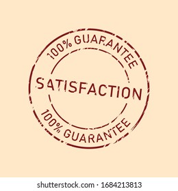 100% Satisfaction Guarantee Red Grunge Stamp Vintage