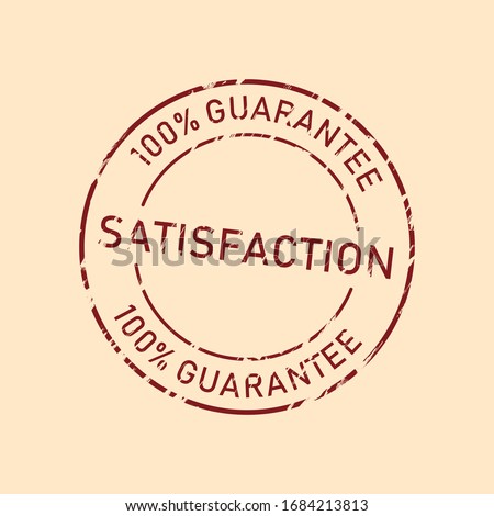 100% satisfaction guarantee red grunge stamp vintage