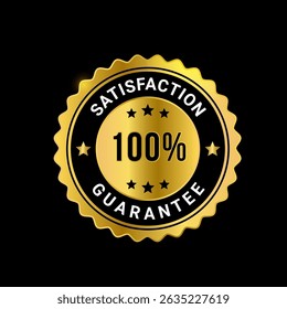 100 Satisfaction Guarantee Seal Banner Vector Template Illustration Design
