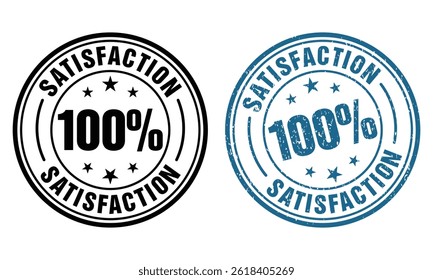 100 satisfaction guarantee stamp vector template