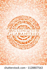 100% Satisfaction Guaranteed abstract orange mosaic emblem with background