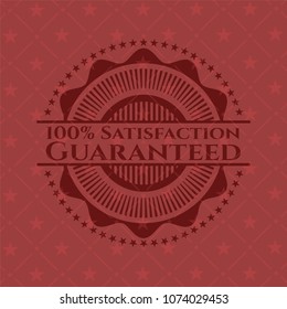 100% Satisfaction Guaranteed badge with red background