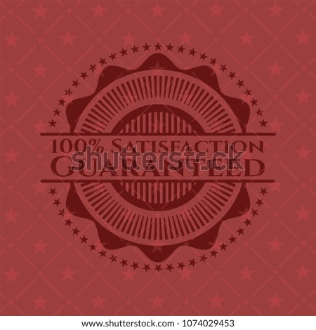 100% Satisfaction Guaranteed badge with red background