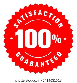 100% Satisfaction Guaranteed Badge Seal Icon Stamp Sign Signage Label Sticker Vector EPS PNG Transparent No Background Clip Art Vector EPS PNG